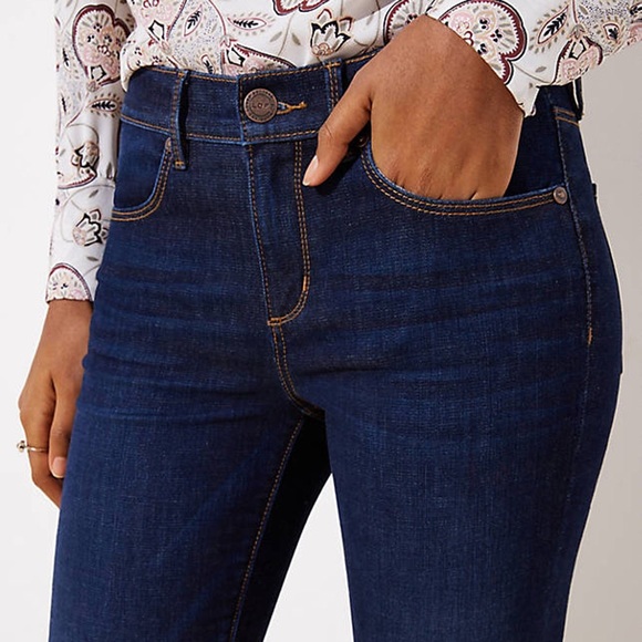 ✨HP NWT LOFT Denim Legging Jeans Vivid Dark Indigo - Picture 2 of 8